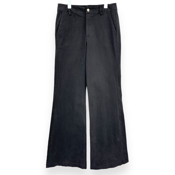 Baci Black Stretchy Oversized Wide Leg Cotton Pants sz S